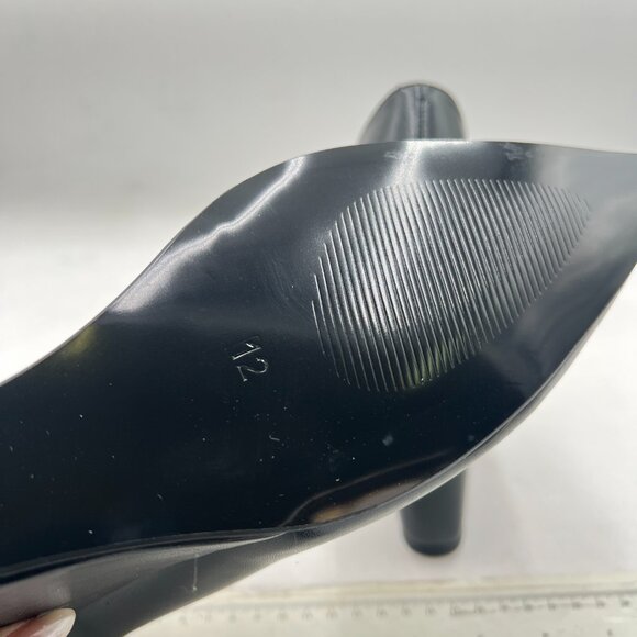 miss left Black Wedge Heel Loafers Pumps Slip On Pointy Toe High Heels Shoes - Picture 6 of 8